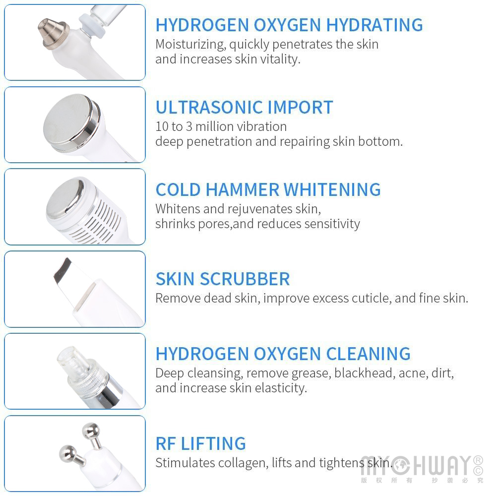 6 in 1 facial hydro dermabrasion beauty machine
