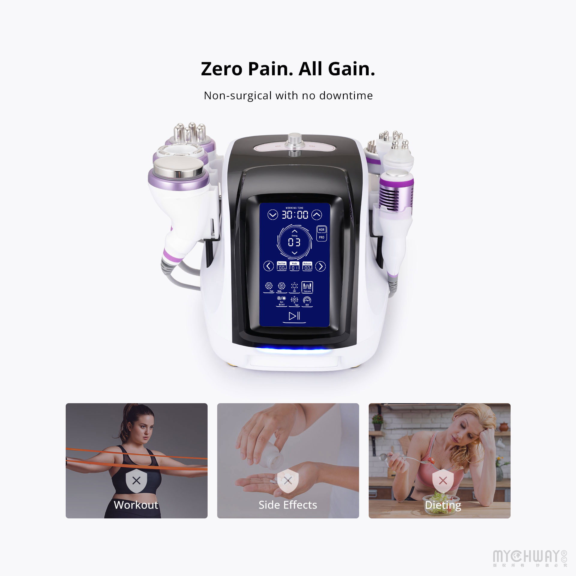 2021 new rf vacuum cavitation cold hot hammer wrinkle remover beauty machine shaping device