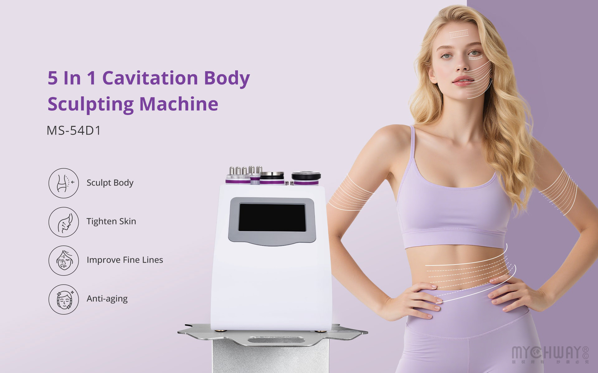 5in1 3d smart rf 40k unoisetion cavitation fat burning machine