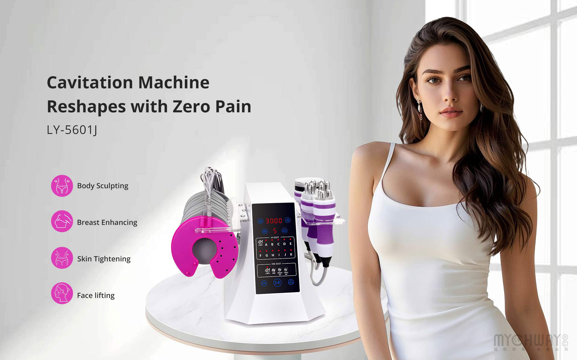 4 in1 unoisetion cavitation r f body slimming ems muscle training machine