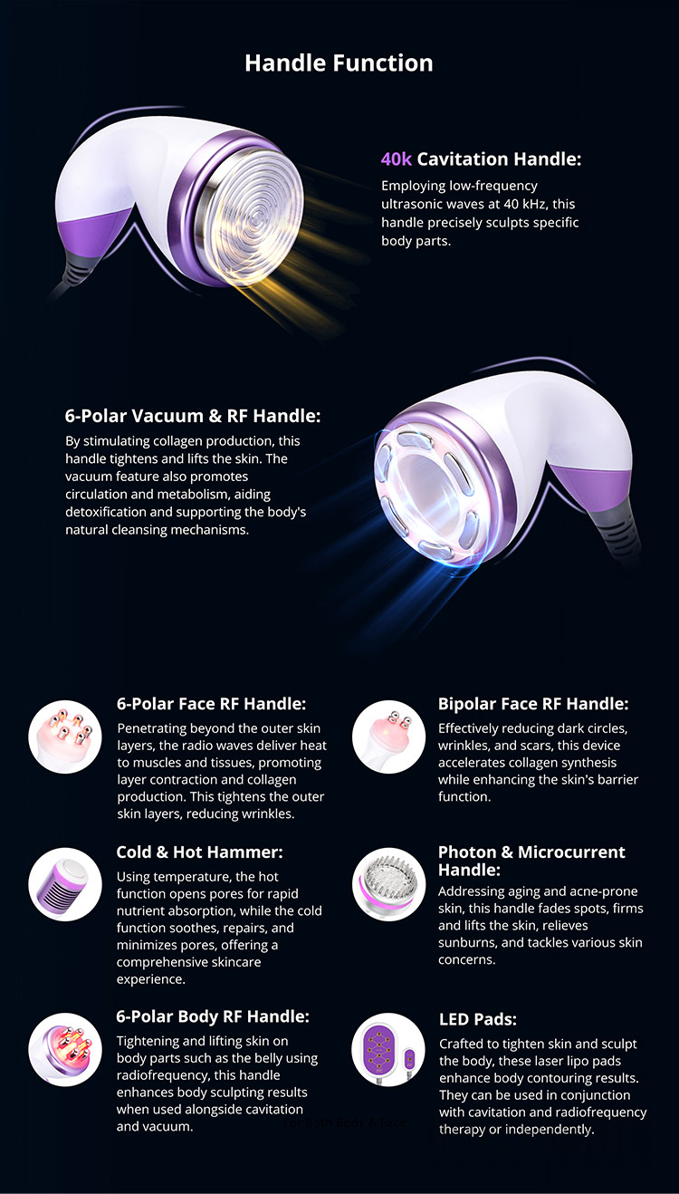 40k ultrasonic vacuum photon microcurrent slimming machine