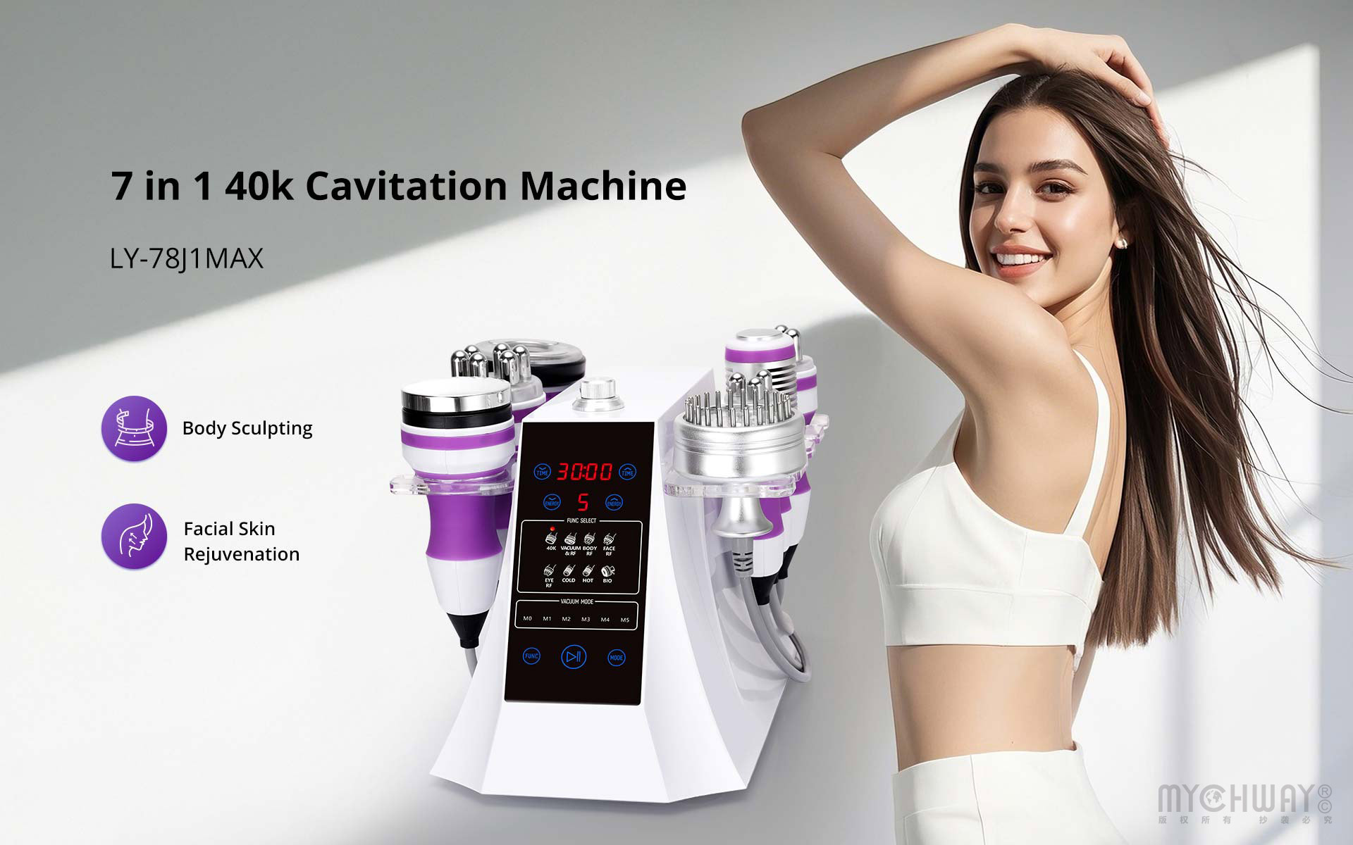 8 in 1 40k ultrasonic cavitation multipolar r f weight loss machine