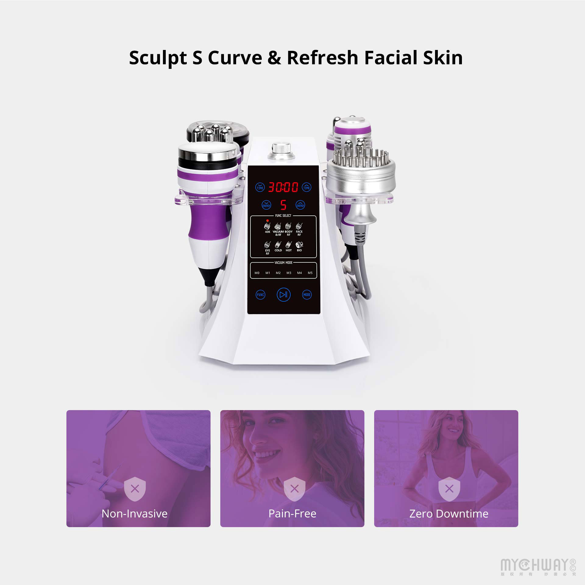 8 in 1 40k ultrasonic cavitation multipolar r f weight loss machine