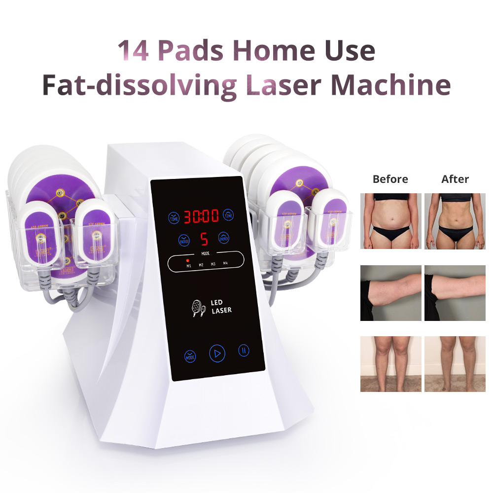 led laser machine fat burning weight loss 14 pads