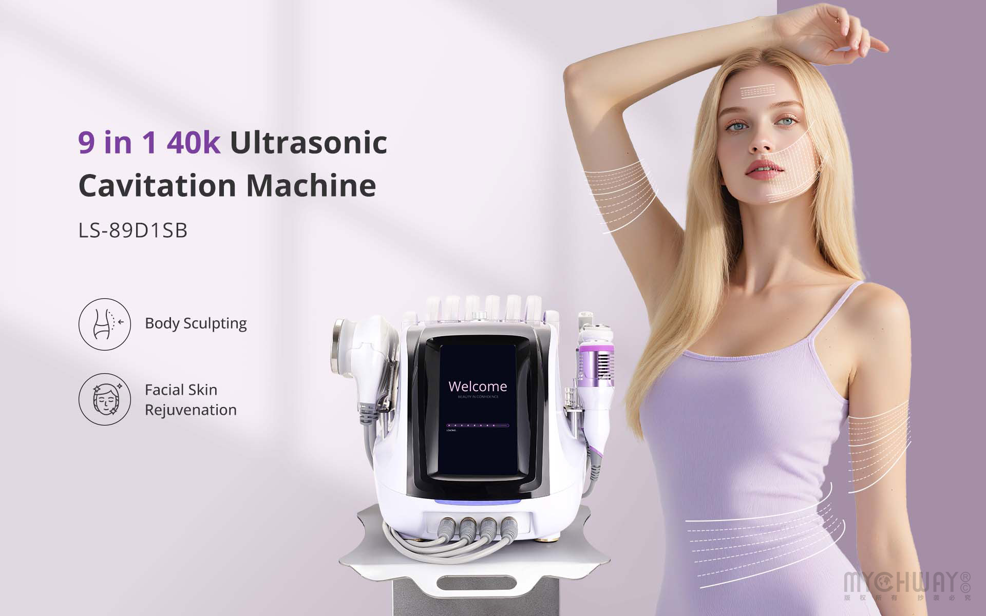 professional 9in1 body cavitation machine weight loss skin lifting