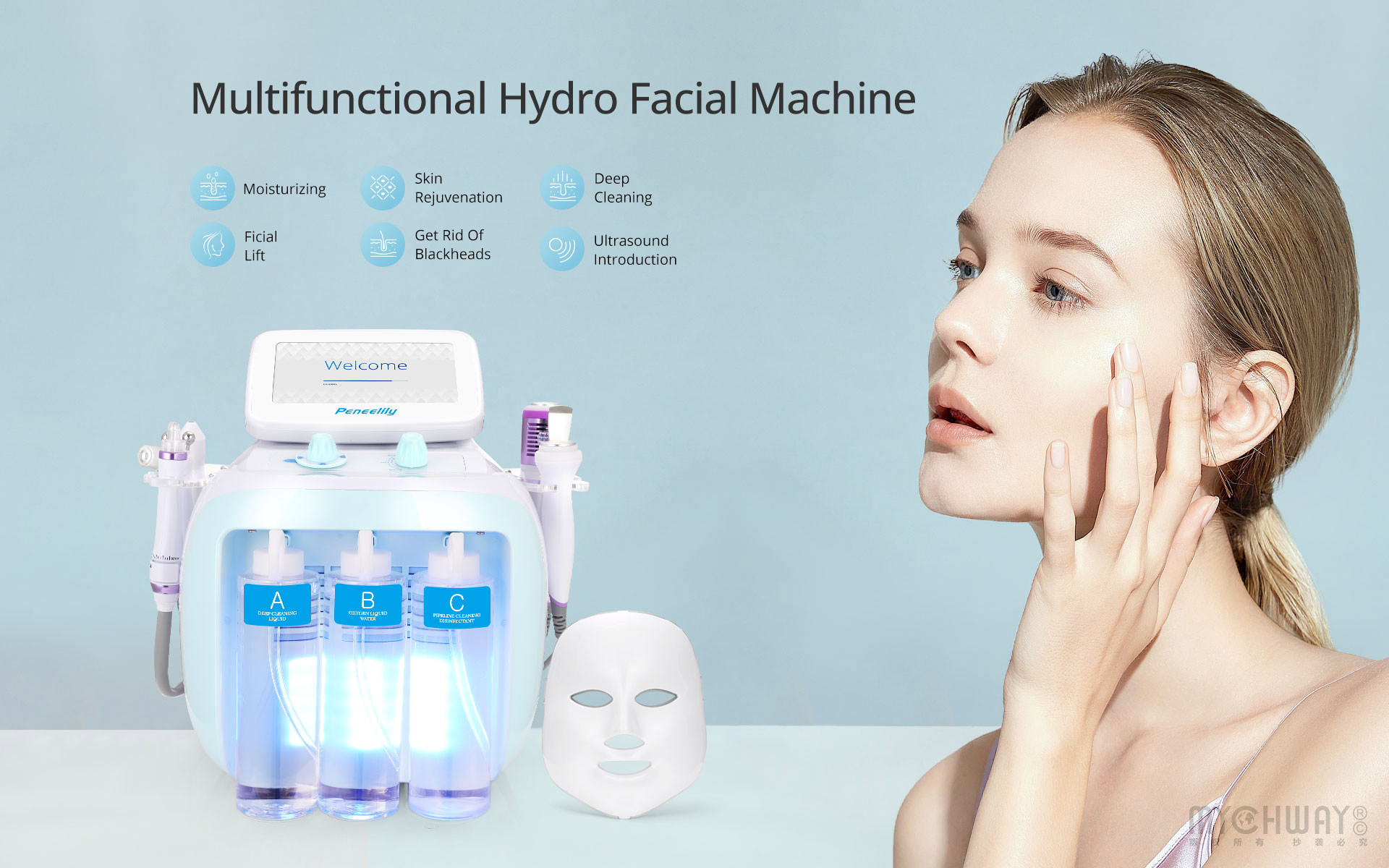 7in1 microdermabrasion machine r f skin rejuvenation led mask
