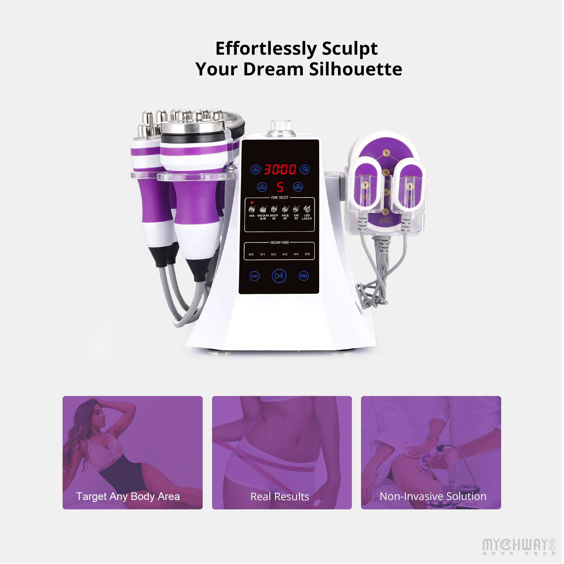 6 in 1 cavitation 2.0 40k vacuum body sculpting rf slim beauty machine
