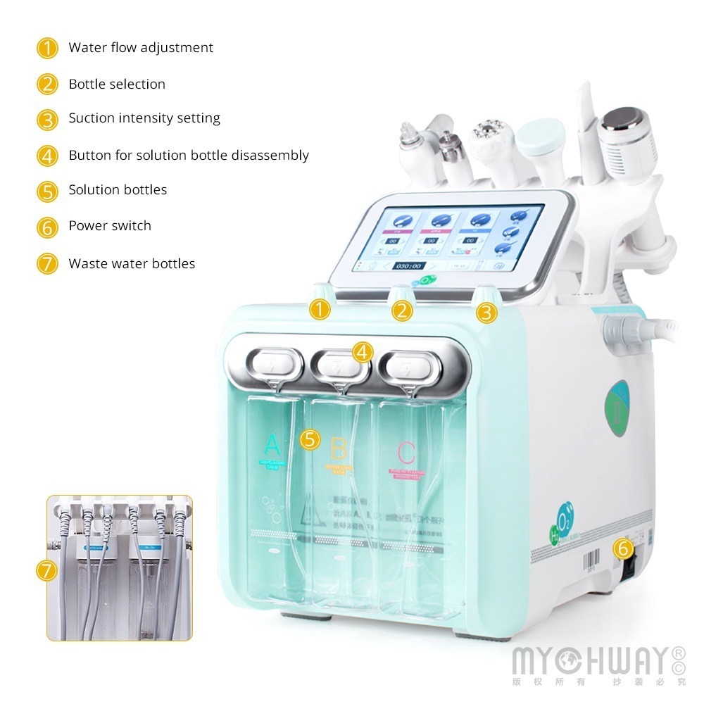 6 in1 hydrodermabrasion machine for deep cleansing moisturizing skin rejuvenation