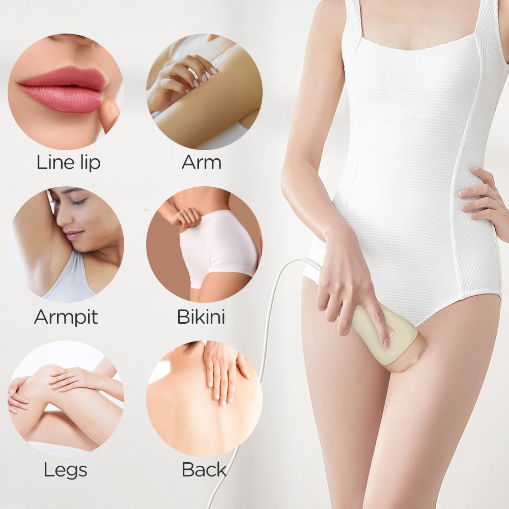 ipl hair removal device with 3 light head 10 energy level 3 mode skinrecognition