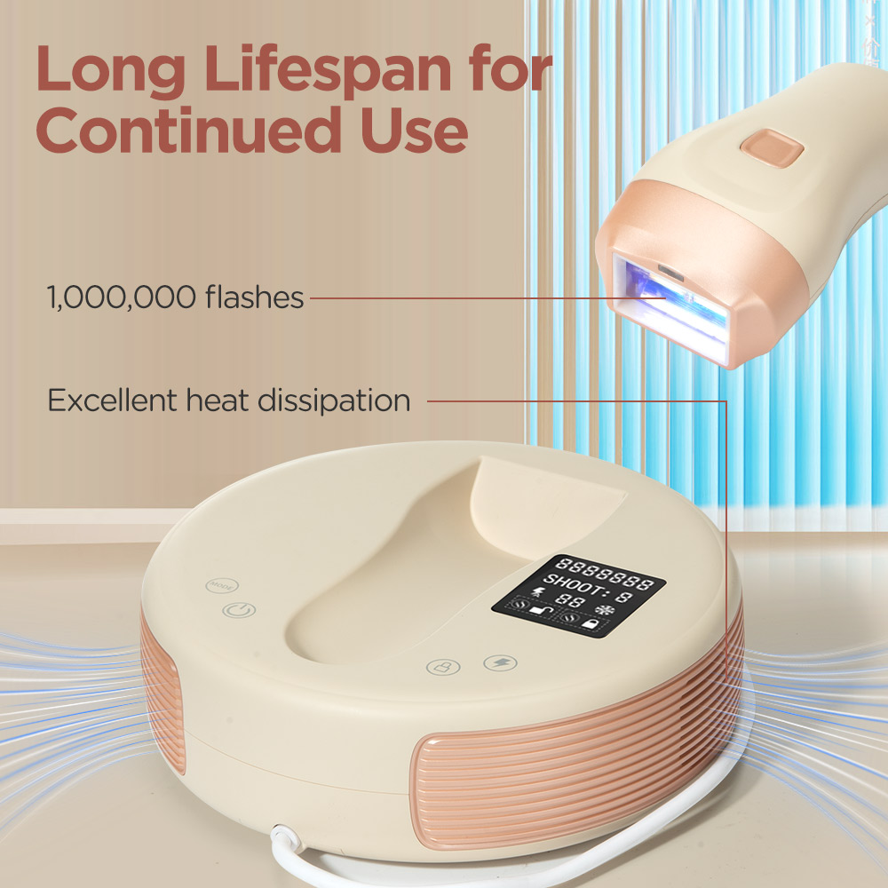 ipl hair removal device with 3 light head 10 energy level 3 mode skinrecognition