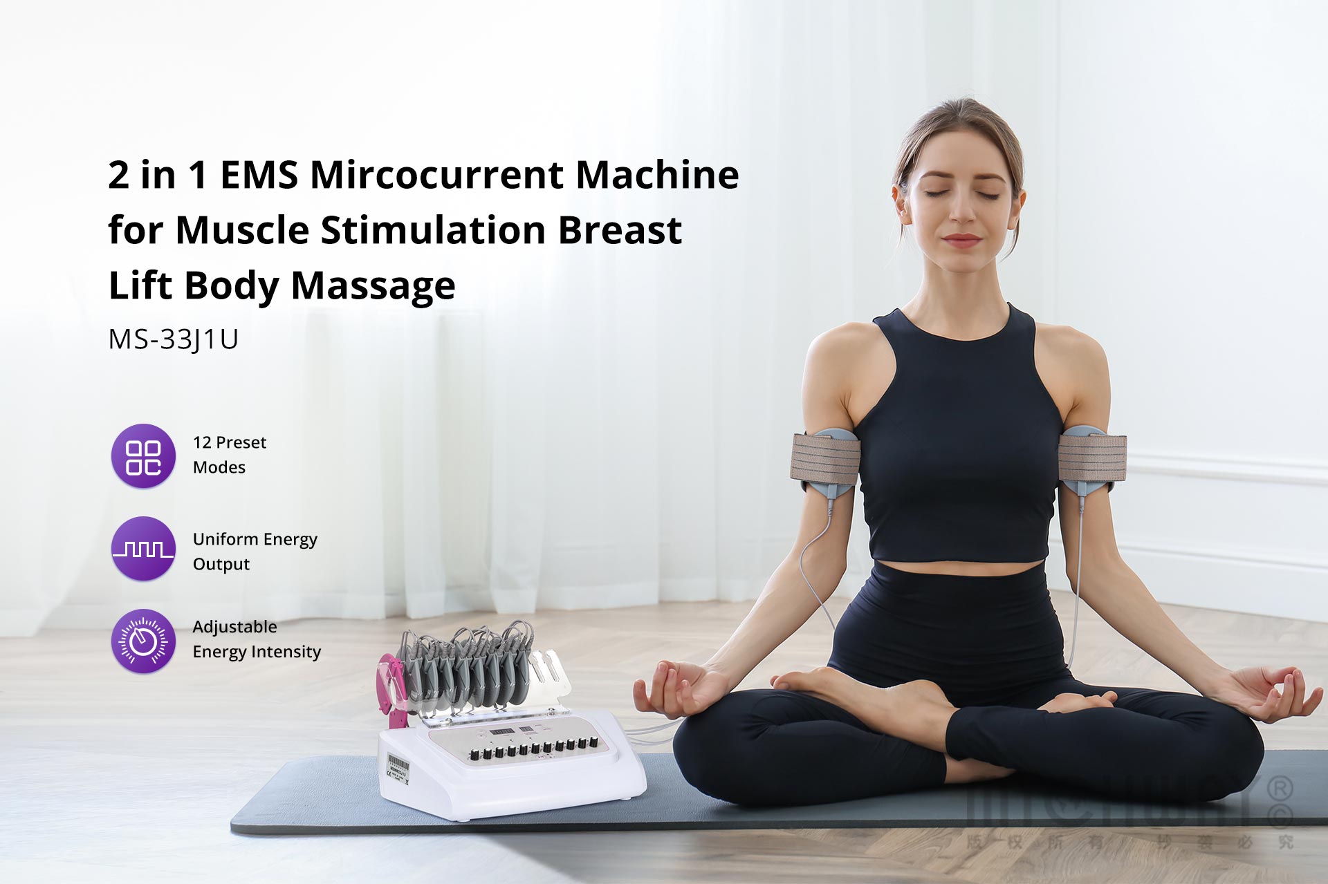 2 in 1 ems mircocurrent machine for muscle relaxing breast lift body massage