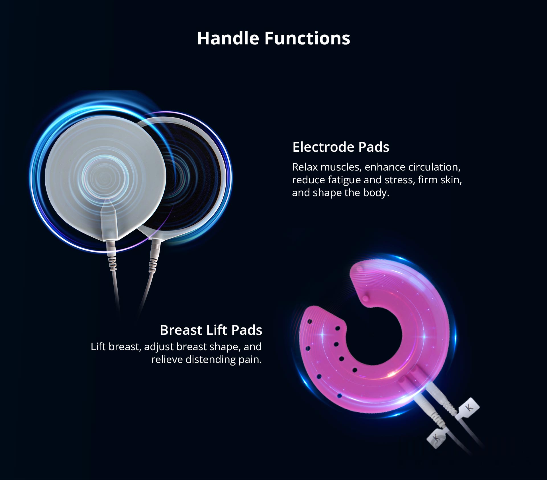 2 in 1 ems mircocurrent machine for muscle relaxing breast lift body massage