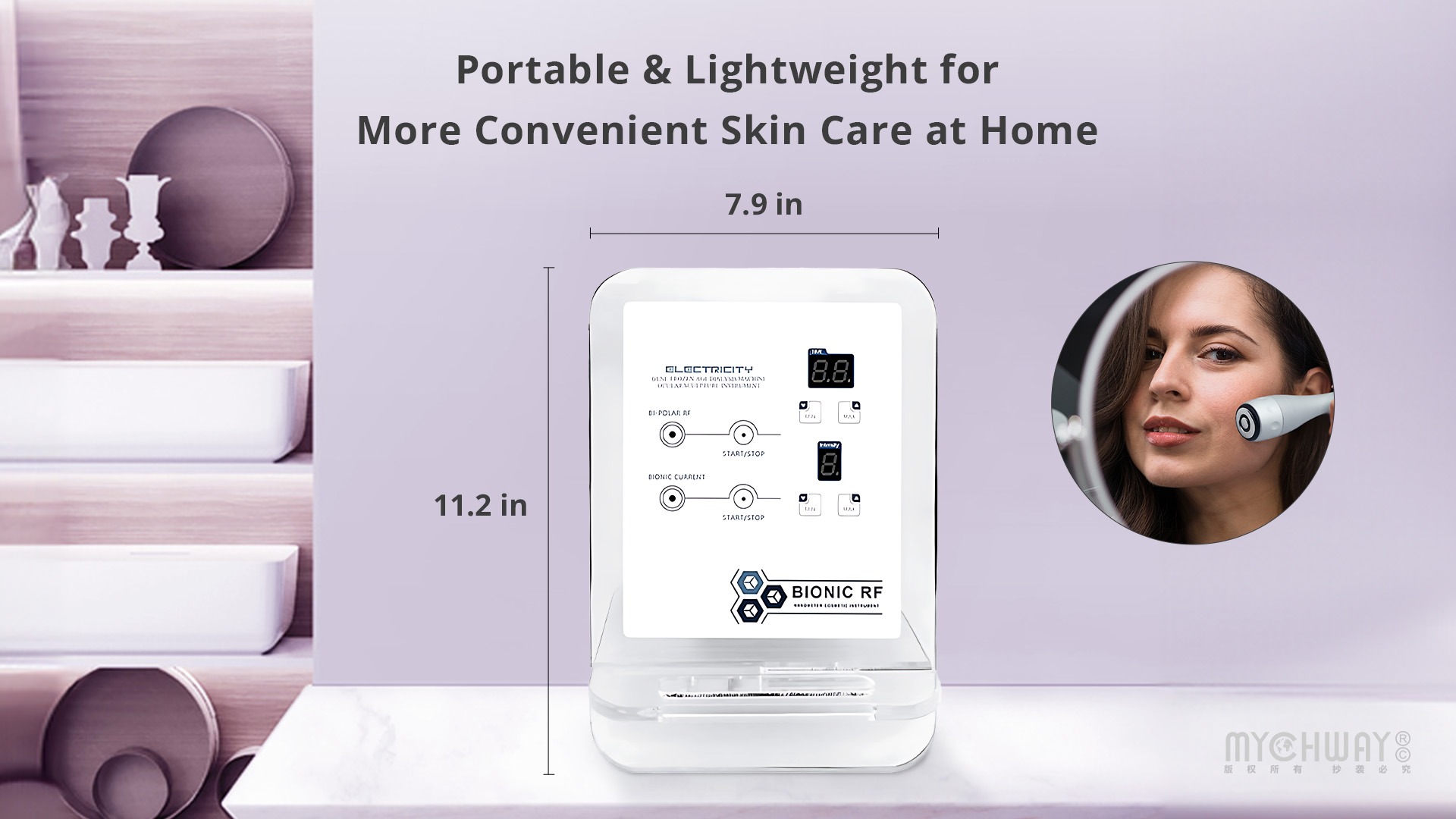 portable radio frequency facial care beauty device for skin tightening & lifting