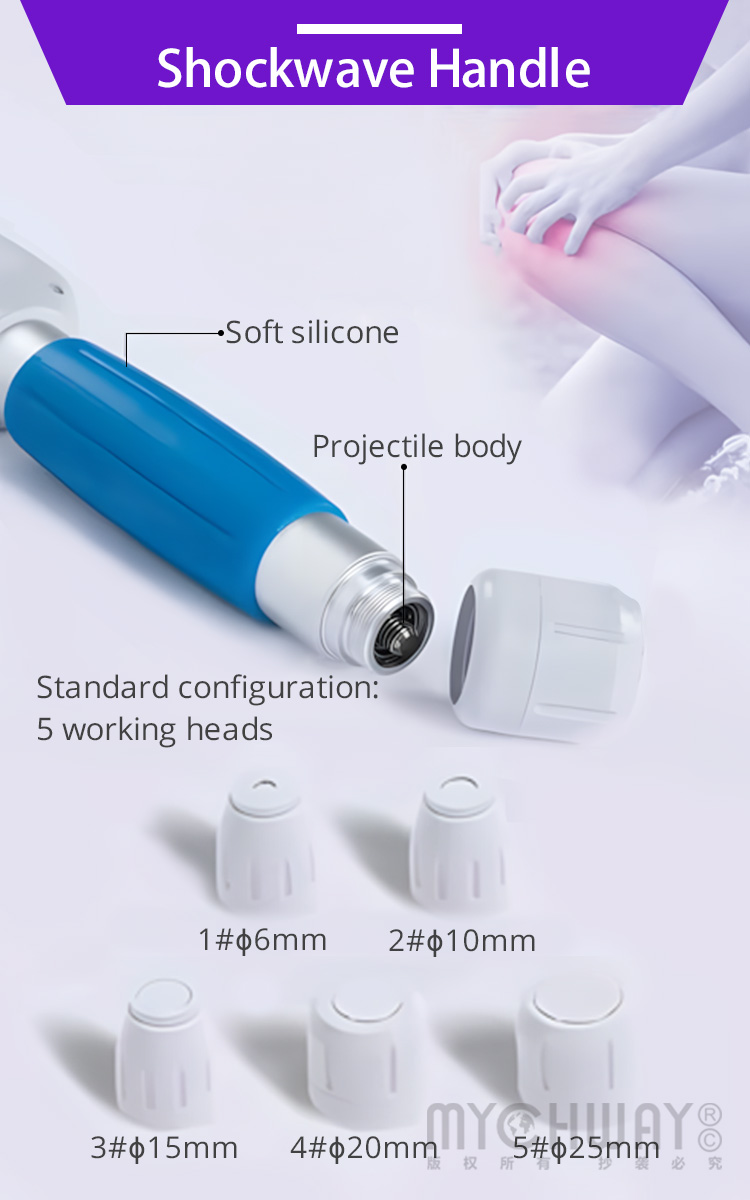 shockwave therapy machine with 5 replacementtip for pain relief physical therapy
