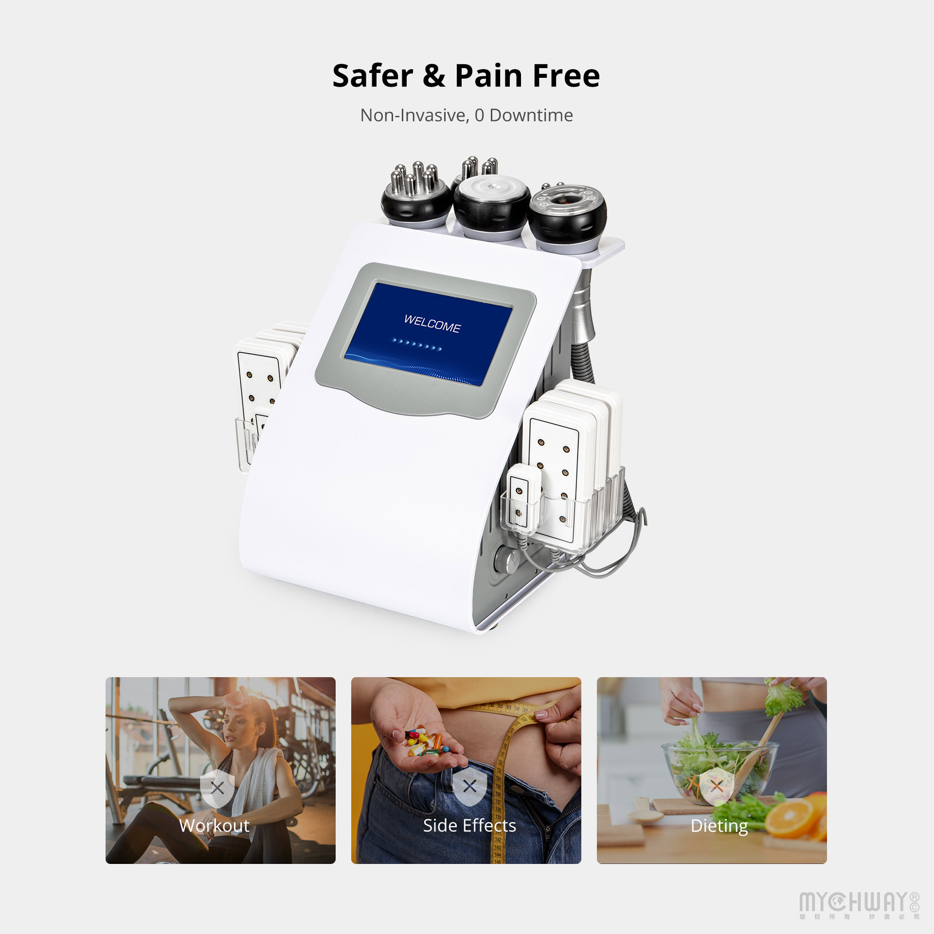 6 in 1 80k cavitation machine with vacuum radiofrequency for body contouring