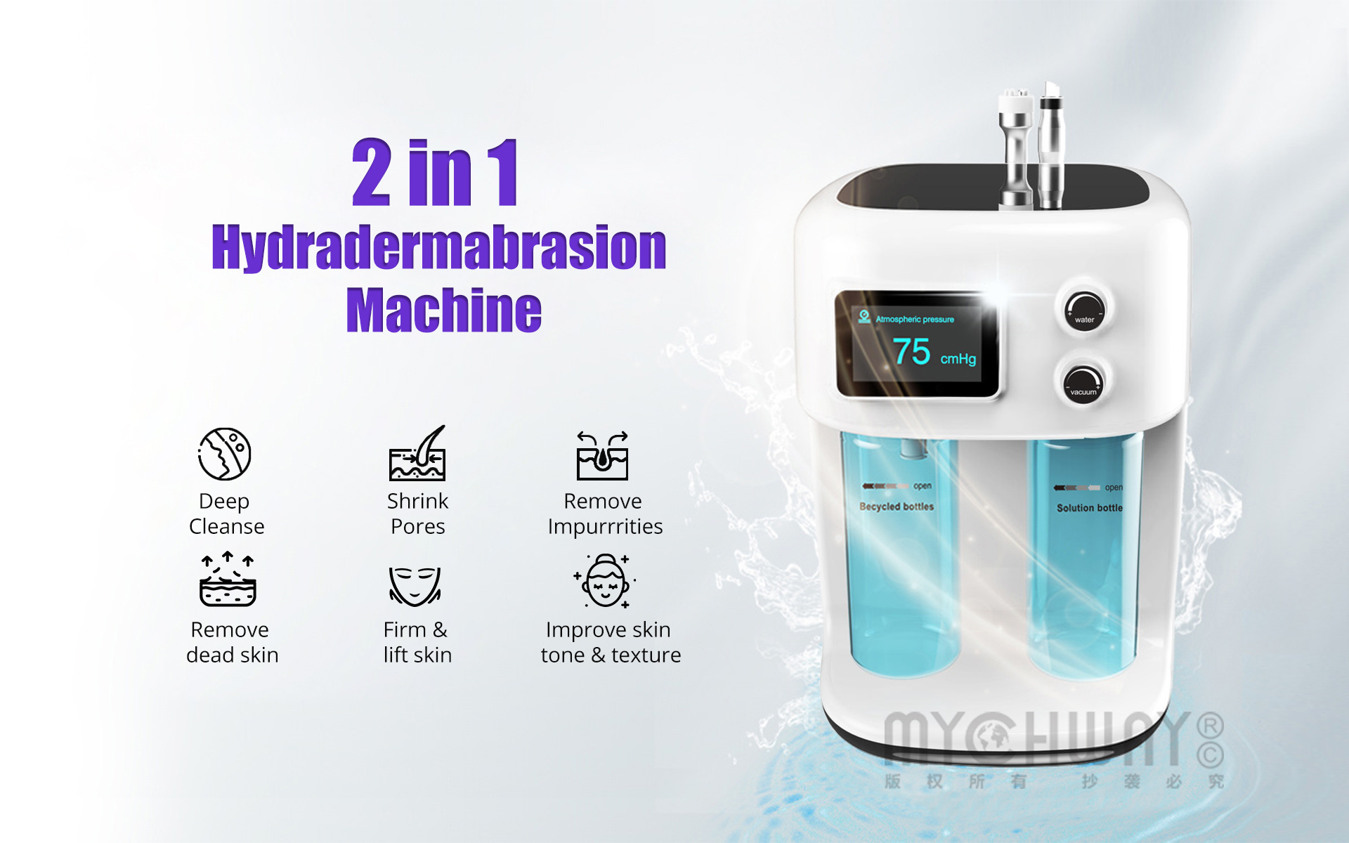 2 in 1 hydra dermabrasion machine for skin rejuvenation skin tightening & lifting
