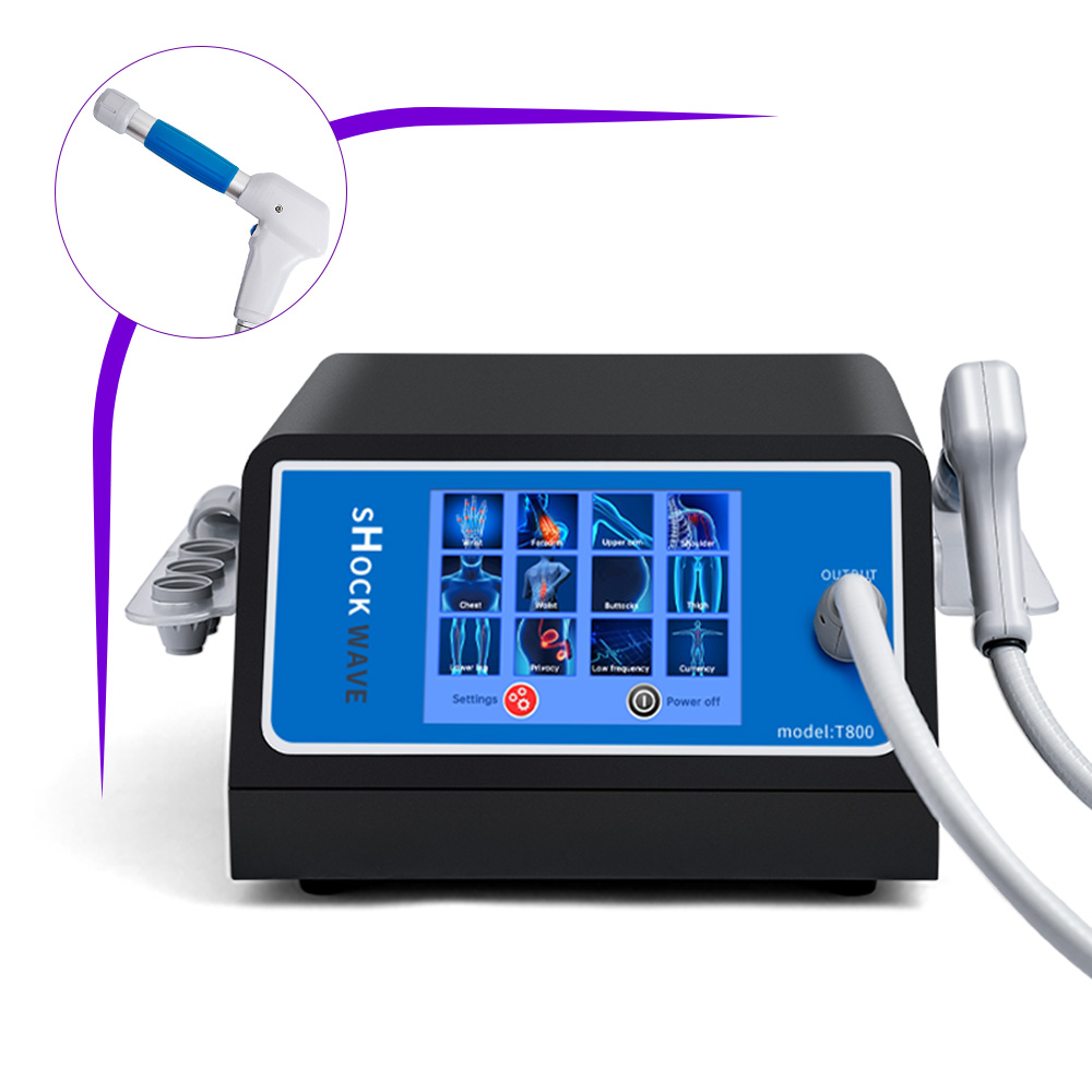 shockwave therapy machine with 5 working head for body pain relief