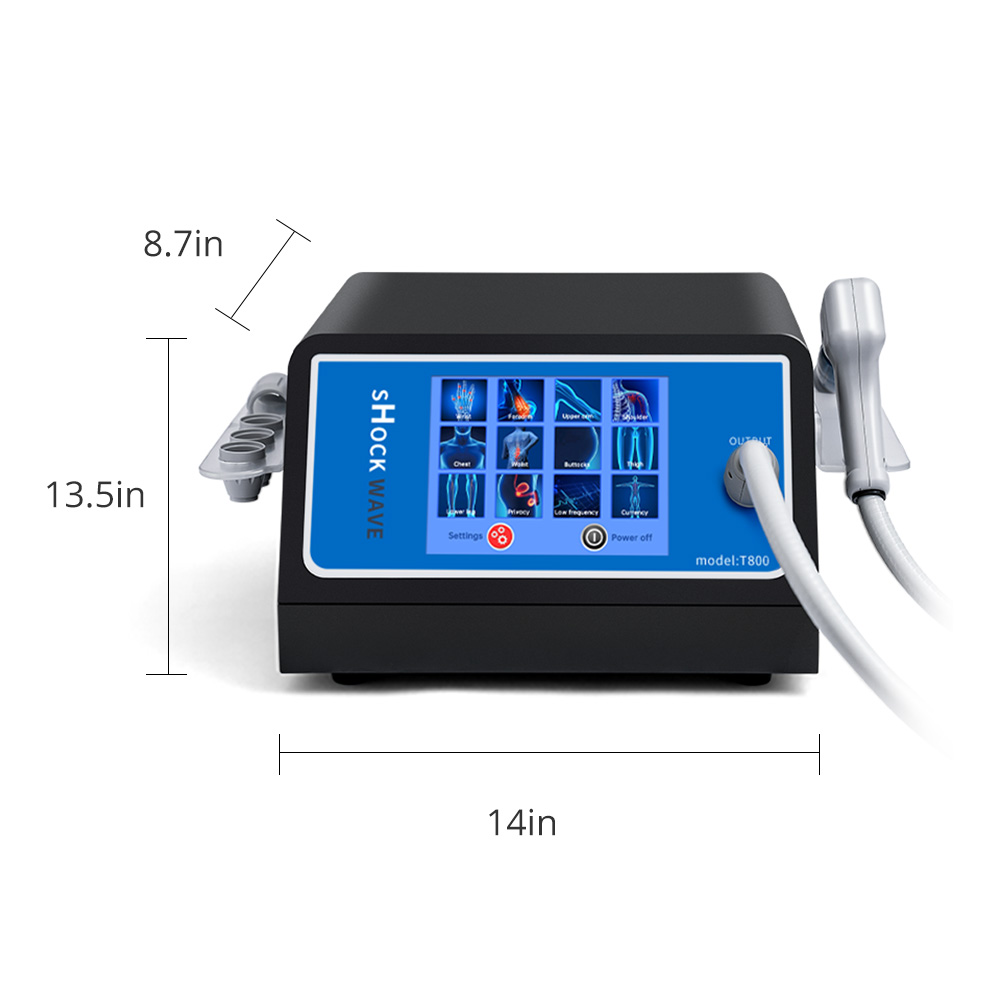 shockwave therapy machine with 5 working head for body pain relief