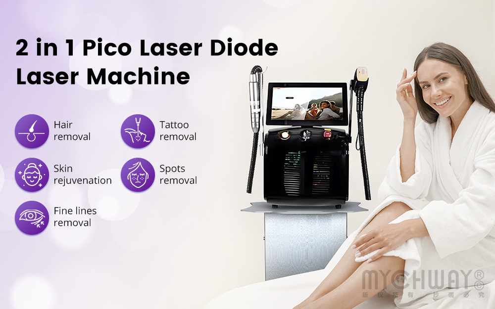 2 in 1 high power pico laser diode laser machine for tattoo hair spots removal