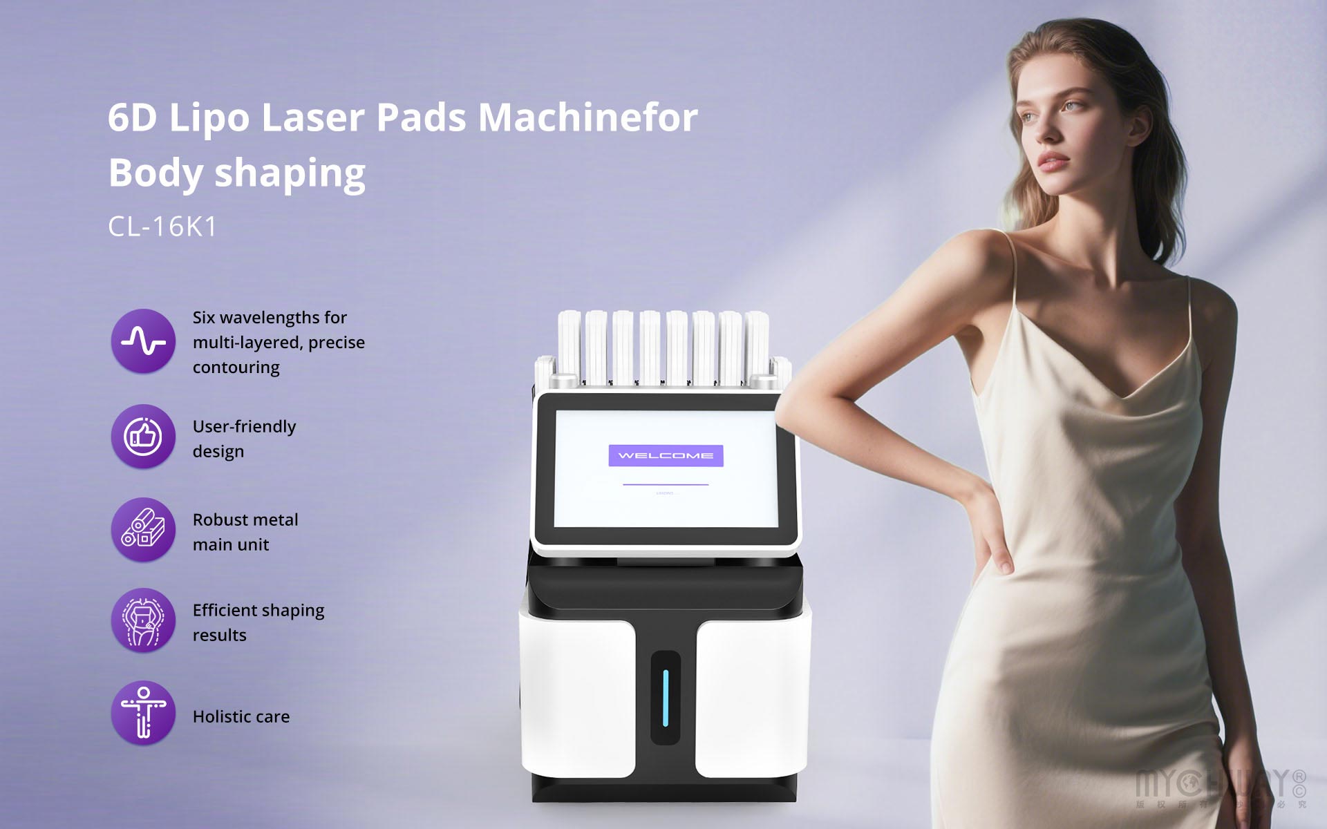 6d lipo laser pads machine with 6 wavelengths 12 160mw pads for body sculpting