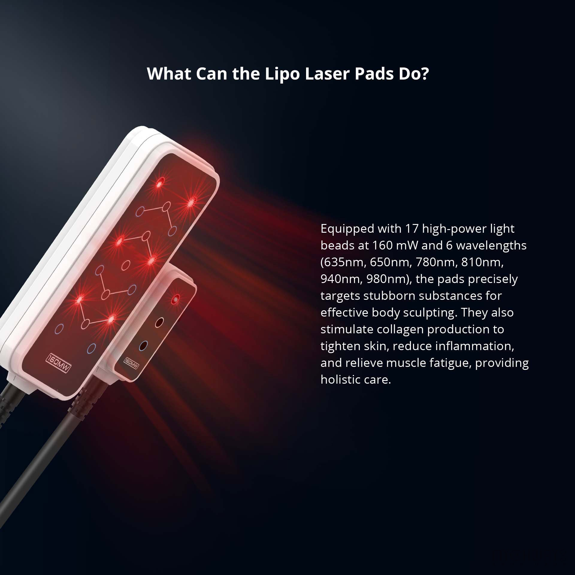6d lipo laser pads machine with 6 wavelengths 12 160mw pads for body sculpting