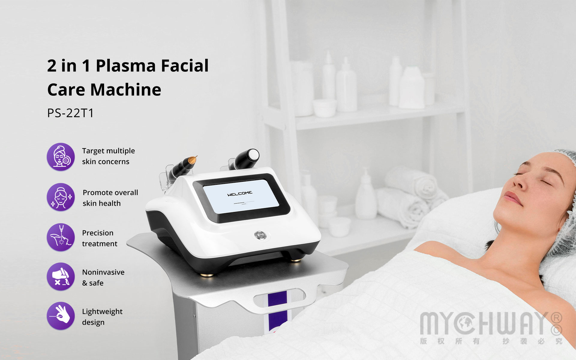 2 in 1 plasma facial care machine for moles acne treatment and skin rejuvenation