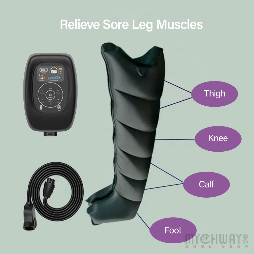 leg compression massager with 6 airbags 6 modes full leg massage home relaxation