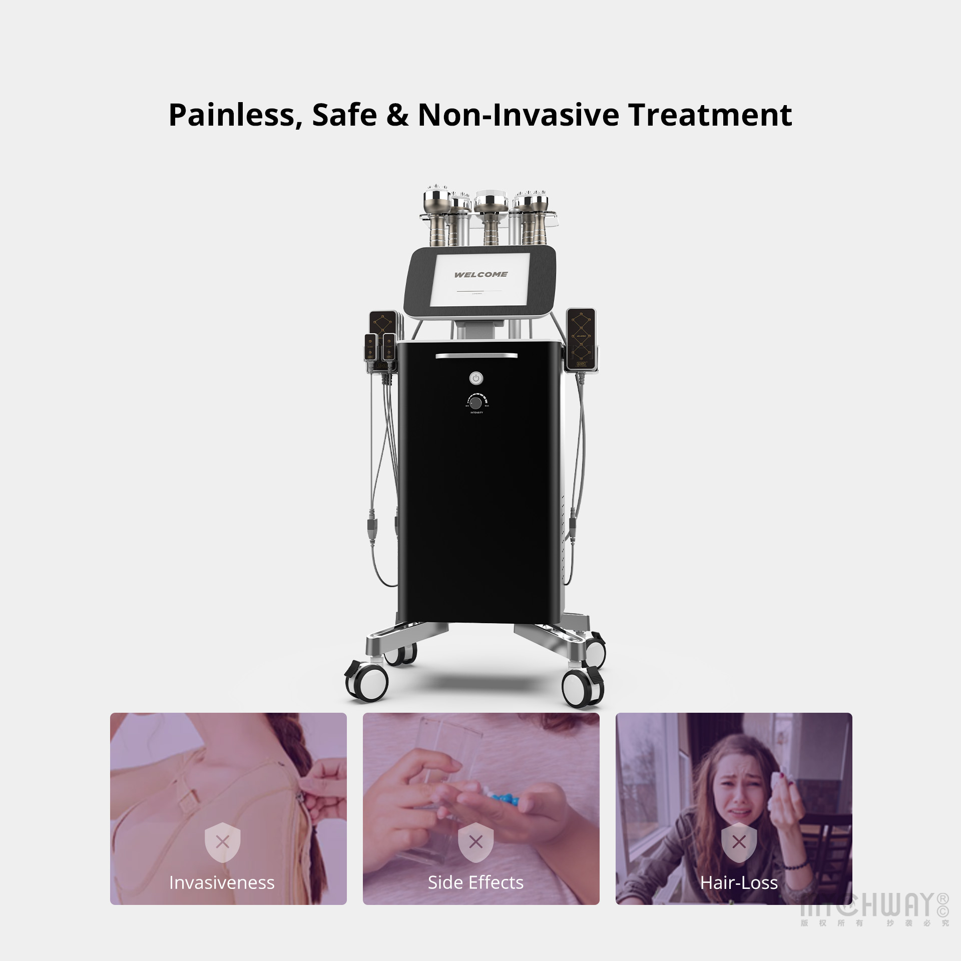 stand 6 in 1 cavitation machine with radiofrequency vacuum for body sculpting
